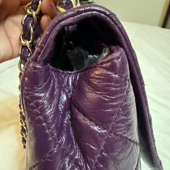 CHANEL Purple Goatskin Single Flap Jumbo GHW - Picture 13 of 16